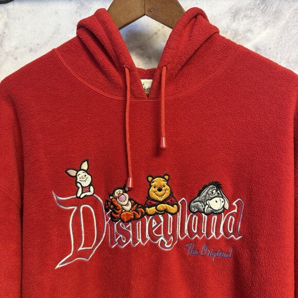 Vintage Disneyland Resorts Sweatshirt Adult XL Red Fleece Embroidered Disney - Picture 1 of 14